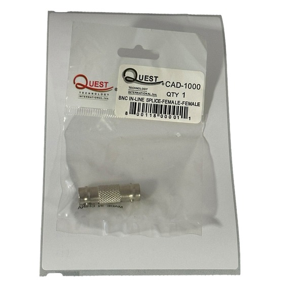Quest Technology BNC In-line Splice-Female-Female Adopter‎ Item #Cad-1000 - Picture 1 of 1
